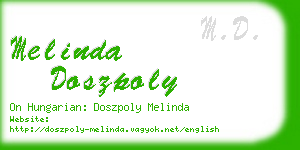 melinda doszpoly business card